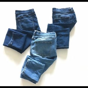 Lot of 3 Banana Republic Girlfriend Sculpt Ripped Jeans Size 30/10
